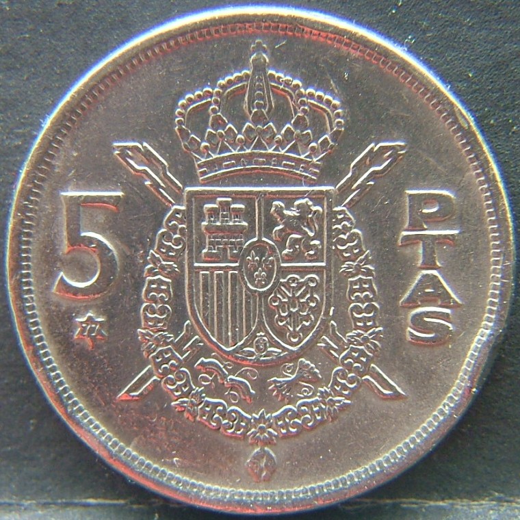 Additional view 1 of 🇪🇸 SPAIN – From Peseta to Euro 5 Pesetas "77" 1975 coin