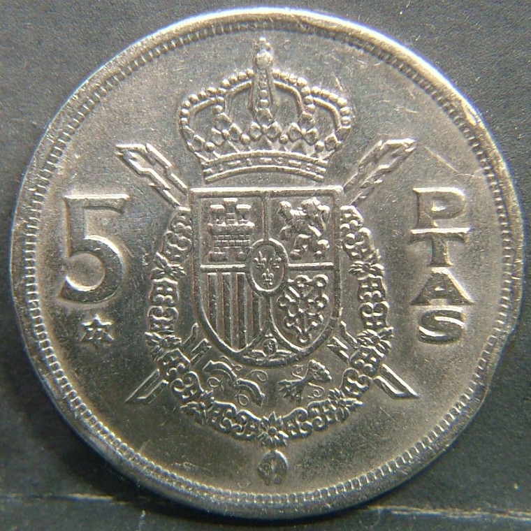 Additional view 2 of 🇪🇸 SPAIN – From Peseta to Euro 5 Pesetas "77" 1975 coin