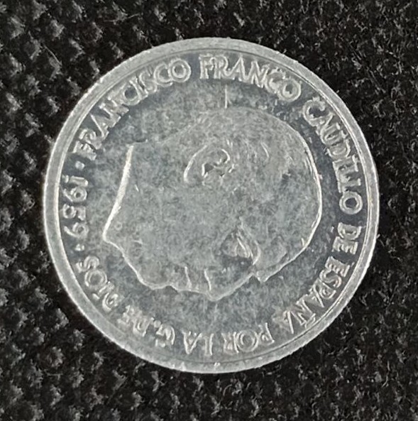 Back side of Spain 10 Centimos 1959 coin