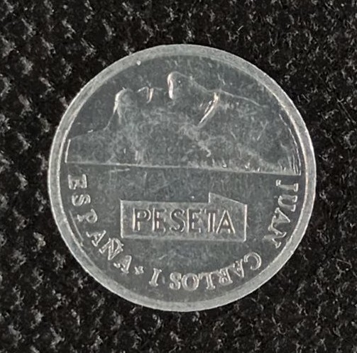 Back side of Spain 1 Peseta 1992 coin