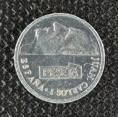 Back side of Spain 1 Peseta 1997 coin