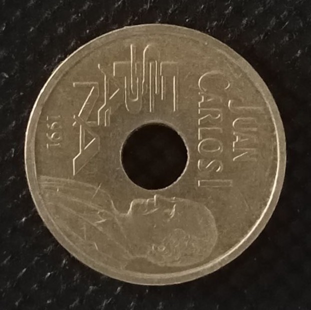 Front side of Spain 25 Pesetas 1991 coin