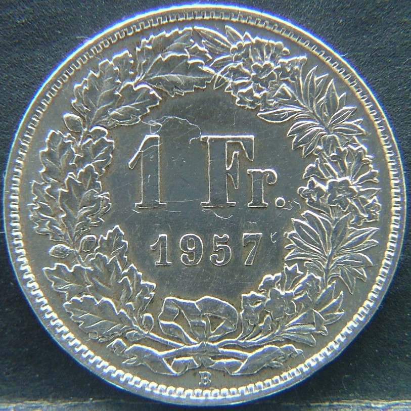 Additional view 1 of 🇨🇭 SWITZERLAND – Helvetic Confederation Coinage 1 Franc  1957 object