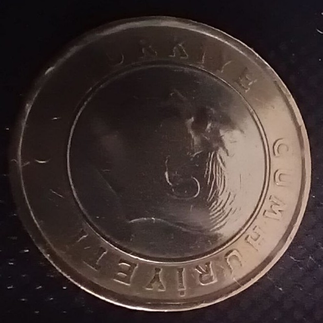 Back side of Turkey 1 Lira 2009 coin