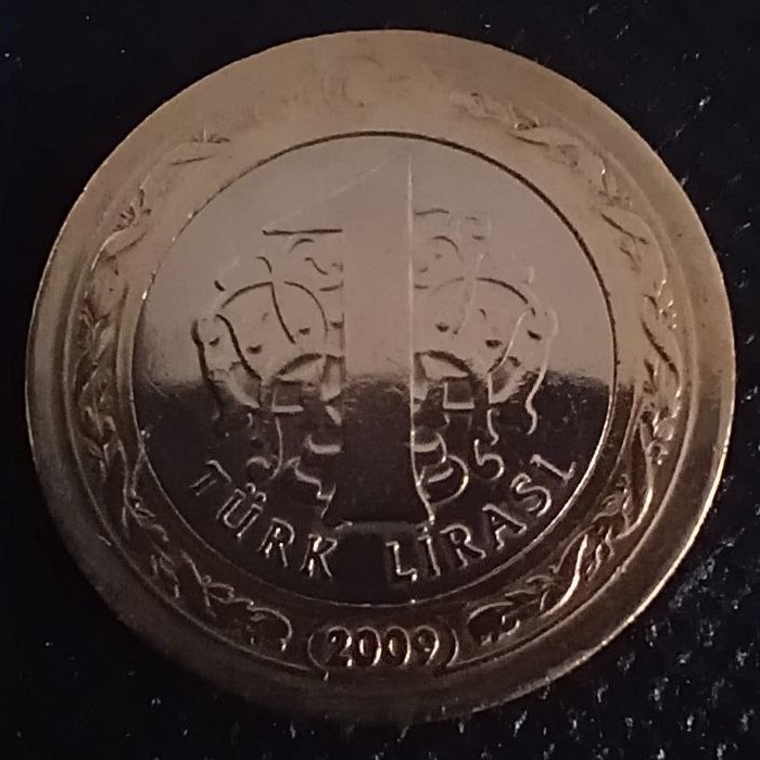 Additional view 2 of Turkey 1 Lira 2009 coin