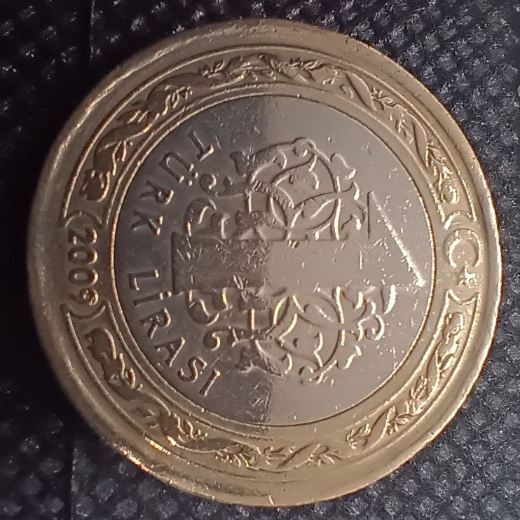 Additional view 1 of Turkey 1 Lire 2009 coin