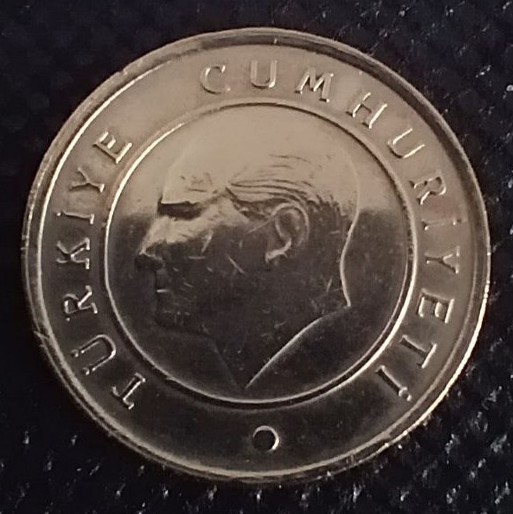 Back side of Turkey 25 Kurus 2014 coin