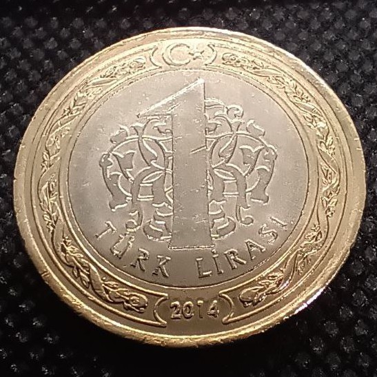 Additional view 1 of Turkey 1 Lire 2014 coin
