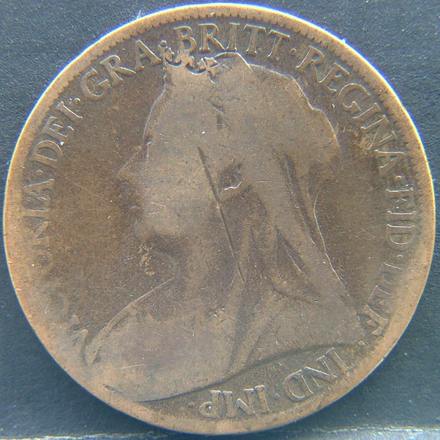 Front side of 🇬🇧 United Kingdom – Monarchs and Milestones 1 Penny 1901 coin