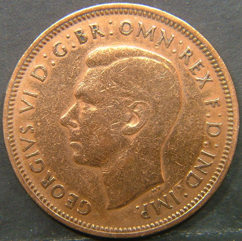 Back side of 🇬🇧 United Kingdom – Monarchs and Milestones Half Penny 1943 coin