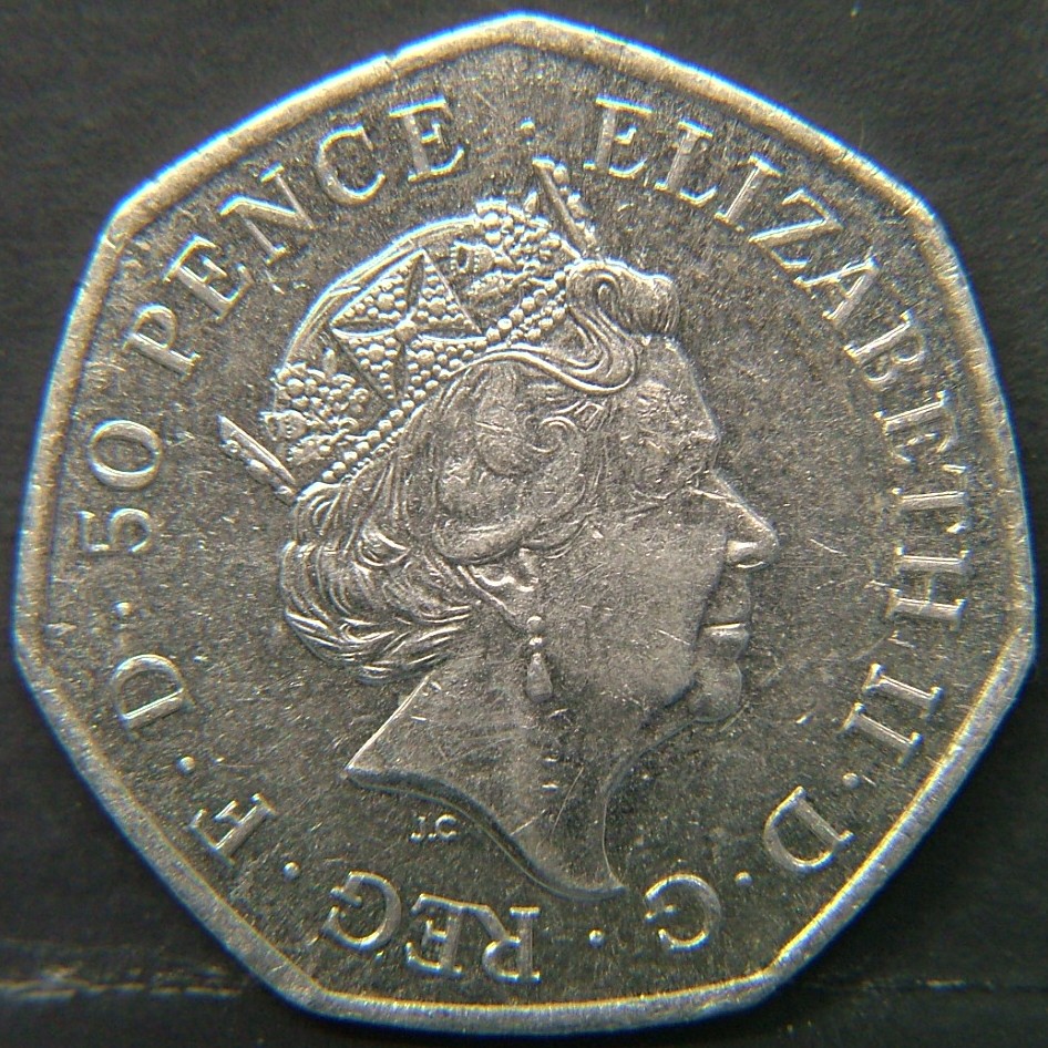 Back side of 🇬🇧 United Kingdom – Monarchs and Milestones 50 Pence  2016 object