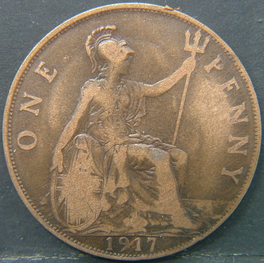 Back side of 🇬🇧 United Kingdom – Monarchs and Milestones 1 Penny  1917 object