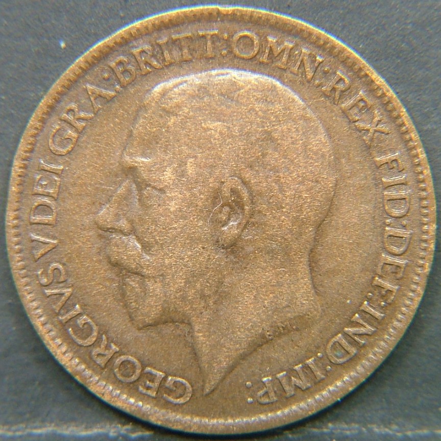 Front side of 🇬🇧 United Kingdom – Monarchs and Milestones 1 Farthing 1918 coin