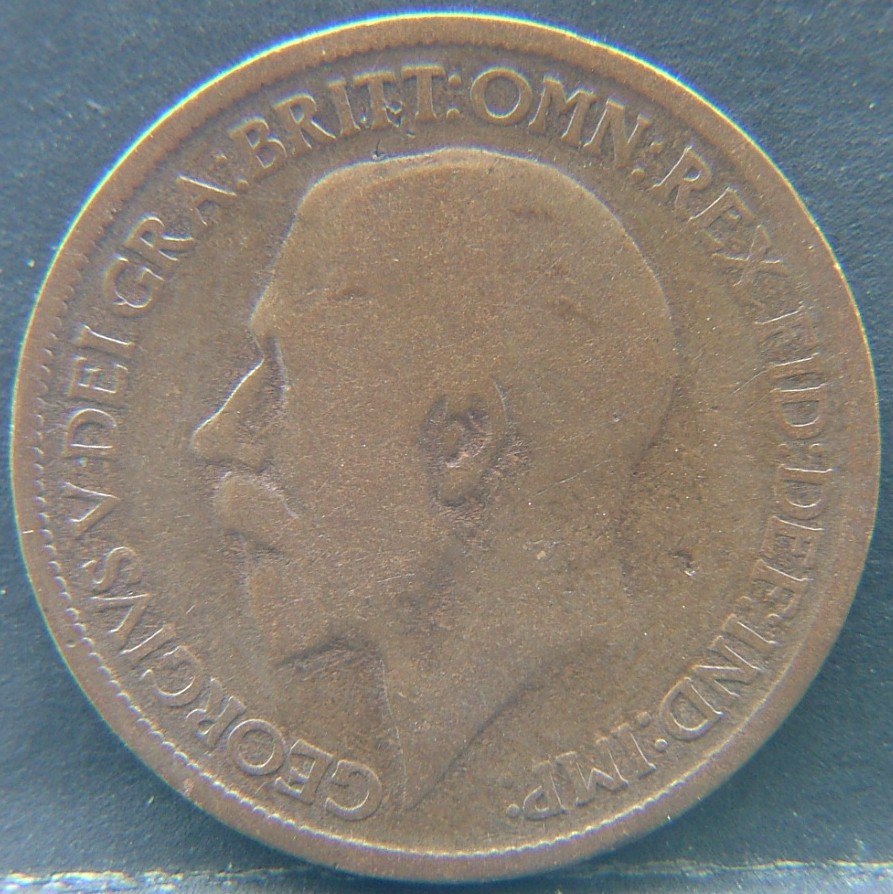 Front side of 🇬🇧 United Kingdom – Monarchs and Milestones Half Penny 1918 coin