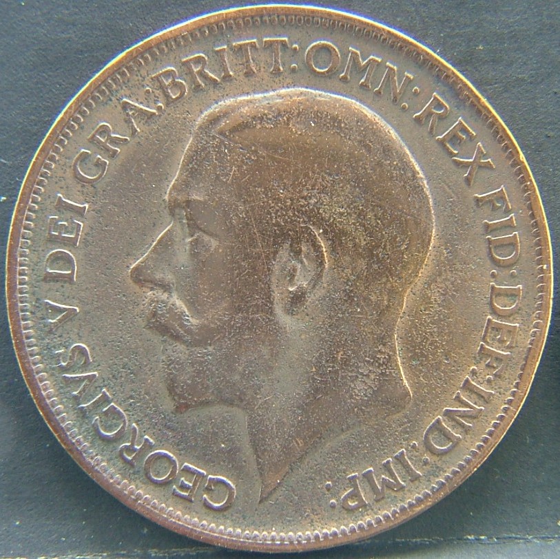 Front side of 🇬🇧 United Kingdom – Monarchs and Milestones 1 Penny 1916 coin