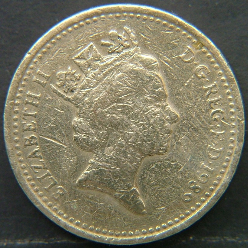 Back side of 🇬🇧 United Kingdom – Monarchs and Milestones 1 Pound 1989 coin