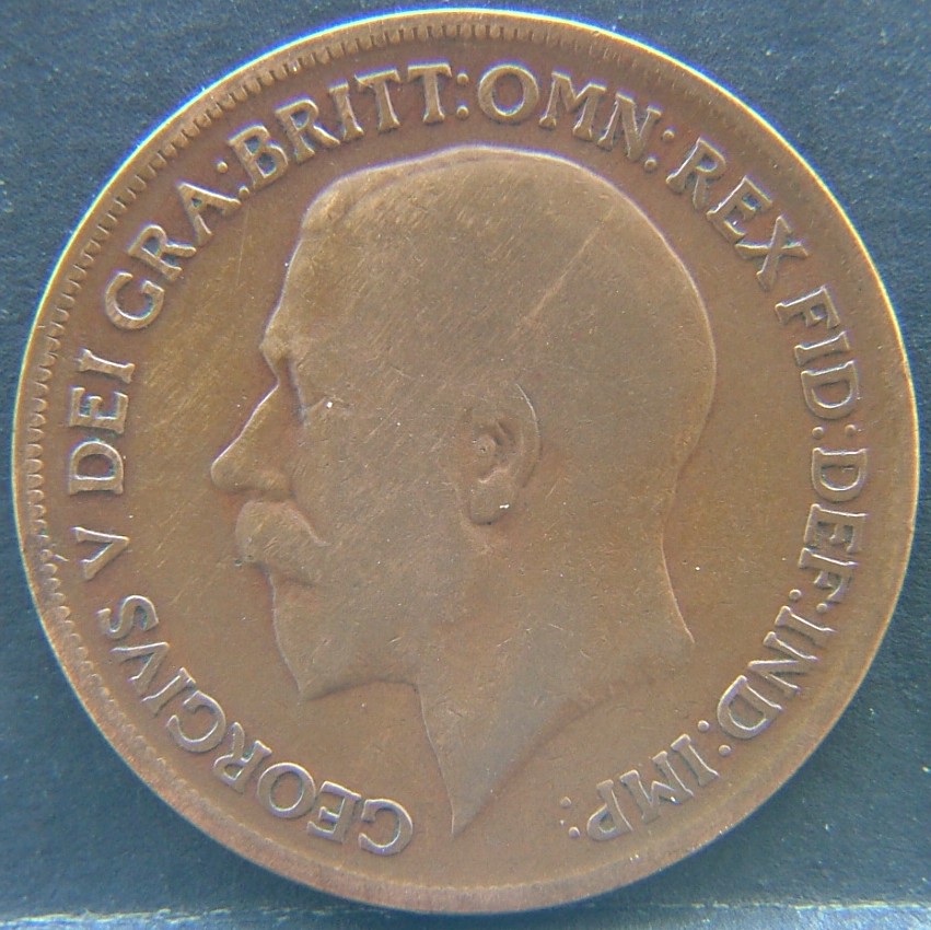 Front side of 🇬🇧 United Kingdom – Monarchs and Milestones 1 Penny 1921 coin