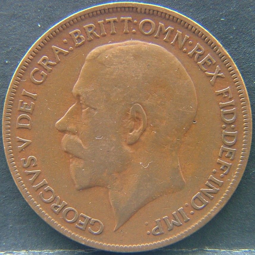 Front side of 🇬🇧 United Kingdom – Monarchs and Milestones 1 Penny 1921 coin