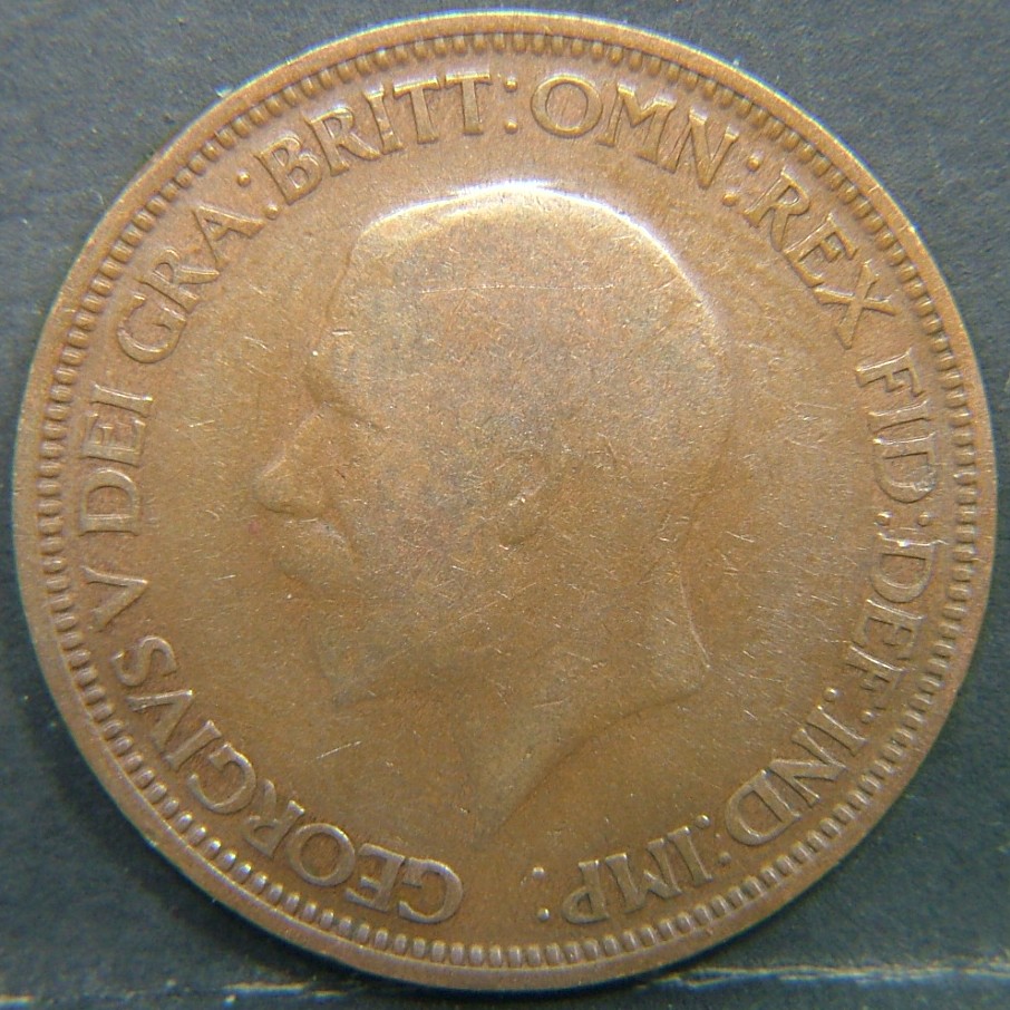 Back side of 🇬🇧 United Kingdom – Monarchs and Milestones Half Penny  1928 object