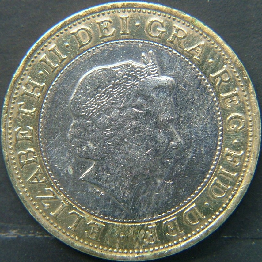 Back side of 🇬🇧 United Kingdom – Monarchs and Milestones 2 Pounds  2005 object