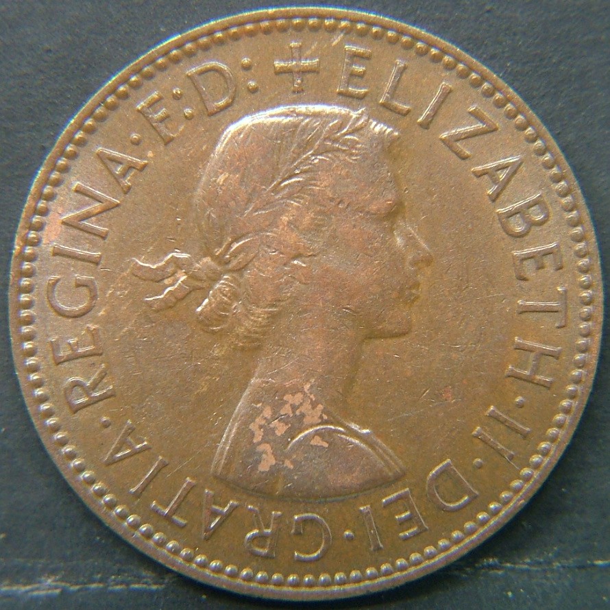Back side of 🇬🇧 United Kingdom – Monarchs and Milestones Half Penny  1959 object