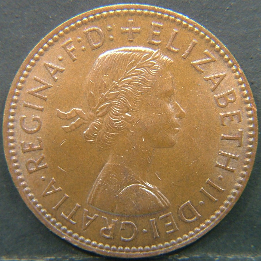 Back side of 🇬🇧 United Kingdom – Monarchs and Milestones Half Penny  1959 object