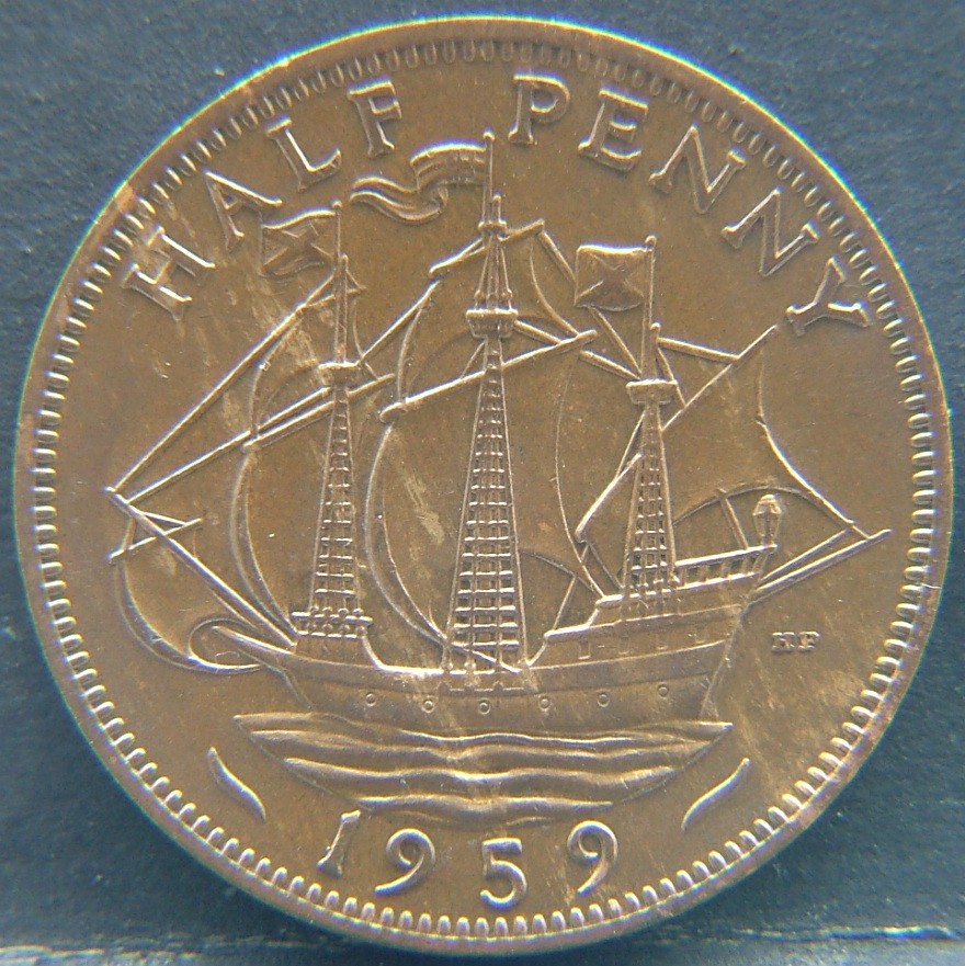 Additional view 1 of 🇬🇧 United Kingdom – Monarchs and Milestones Half Penny  1959 object
