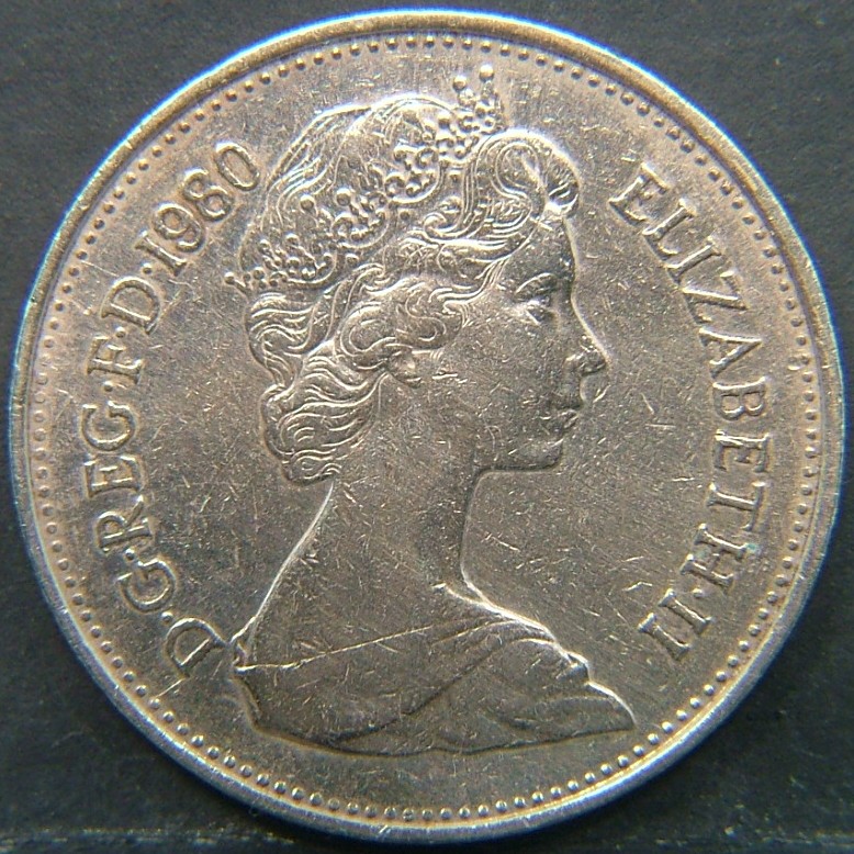 Back side of 🇬🇧 United Kingdom – Monarchs and Milestones 5 Pence 1980 coin