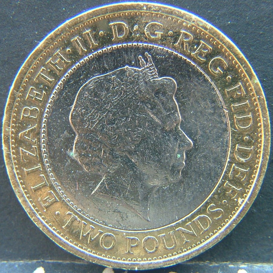 Front side of 🇬🇧 United Kingdom – Monarchs and Milestones 2 Pounds 2007 coin