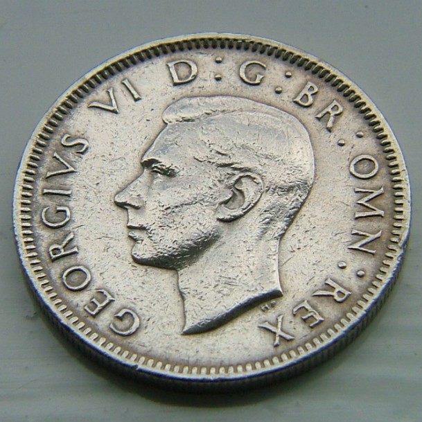 Back side of Great Britain 1 Shilling Eng 1948 coin