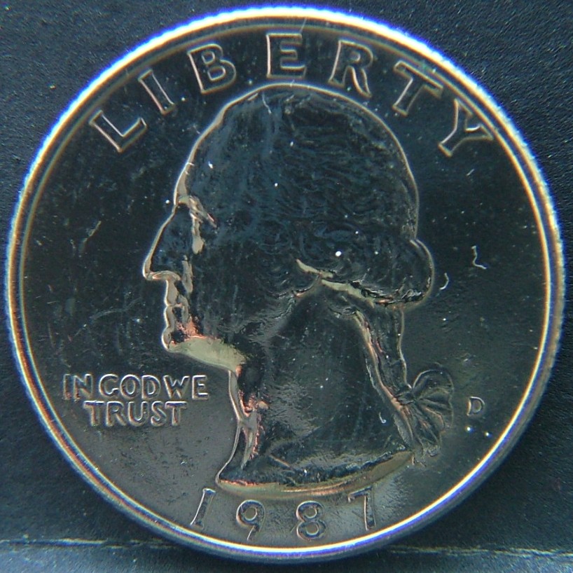 Front side of 🇺🇸 USA – Coins of the United States 25 Cent Quarter 'D' 1987 coin